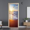 3D Door Stickers Dusk Scenery Door Decals Peel and Stick