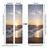 3D Door Stickers Dusk Scenery Door Decals Peel and Stick