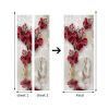 3D Door Wallpaper Peel and Stick Red Flowers Self Adhesive 3D Door Stickers