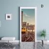 3D Door Stickers Dusk Scenery Waterproof Peel and Stick Door Murals