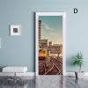 3D Door Stickers Dusk Scenery Waterproof Peel and Stick Door Murals