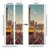 3D Door Stickers Dusk Scenery Waterproof Peel and Stick Door Murals