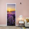 3D Door Stickers Dusk Scenery Waterproof Peel and Stick Door Murals