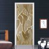 3D Door Wallpaper Peel and Stick Gold Self Adhesive 3D Door Stickers