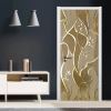 3D Door Wallpaper Peel and Stick Gold Self Adhesive 3D Door Stickers