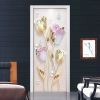 3D Door Wallpaper Peel and Stick Abstract Flower Self Adhesive 3D Door Stickers 77*200cm