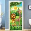 3D Door Wallpaper Peel and Stick Cartoon Pattern Self Adhesive 3D Door Stickers