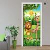 3D Door Wallpaper Peel and Stick Cartoon Pattern Self Adhesive 3D Door Stickers