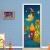 3D Door Wallpaper Peel and Stick Cartoon Pattern Self Adhesive 3D Door Stickers