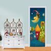 3D Door Wallpaper Peel and Stick Cartoon Pattern Self Adhesive 3D Door Stickers