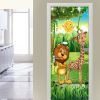 3D Door Wallpaper Peel and Stick Cartoon Pattern Self Adhesive 3D Door Stickers