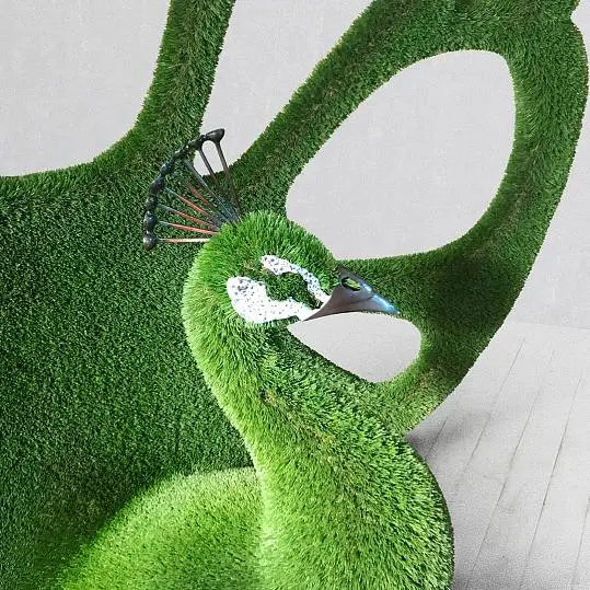 Outdoor Artificial Turf Animals - Peafowl