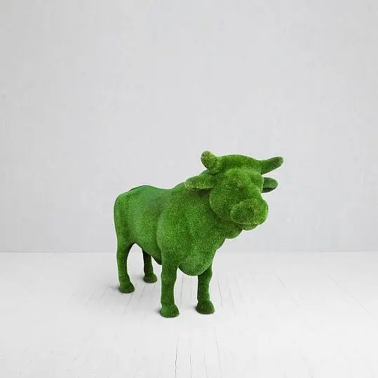 Outdoor Artificial Turf Animals - Black Angus Bull