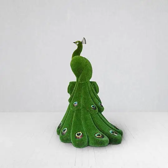 Outdoor Artificial Turf Animals - Peafowl On Vase