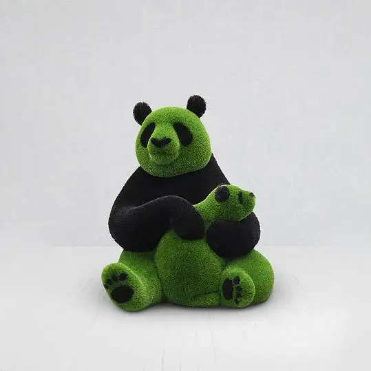Outdoor Artificial Turf Animals - Panda With A Baby