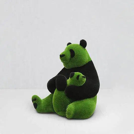 Outdoor Artificial Turf Animals - Panda With A Baby