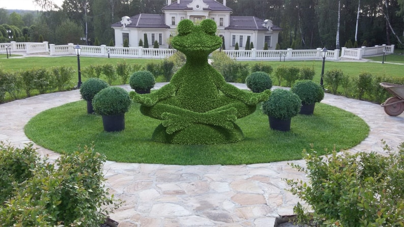 Outdoor Animal Sitting Yoga Frog Sculpture