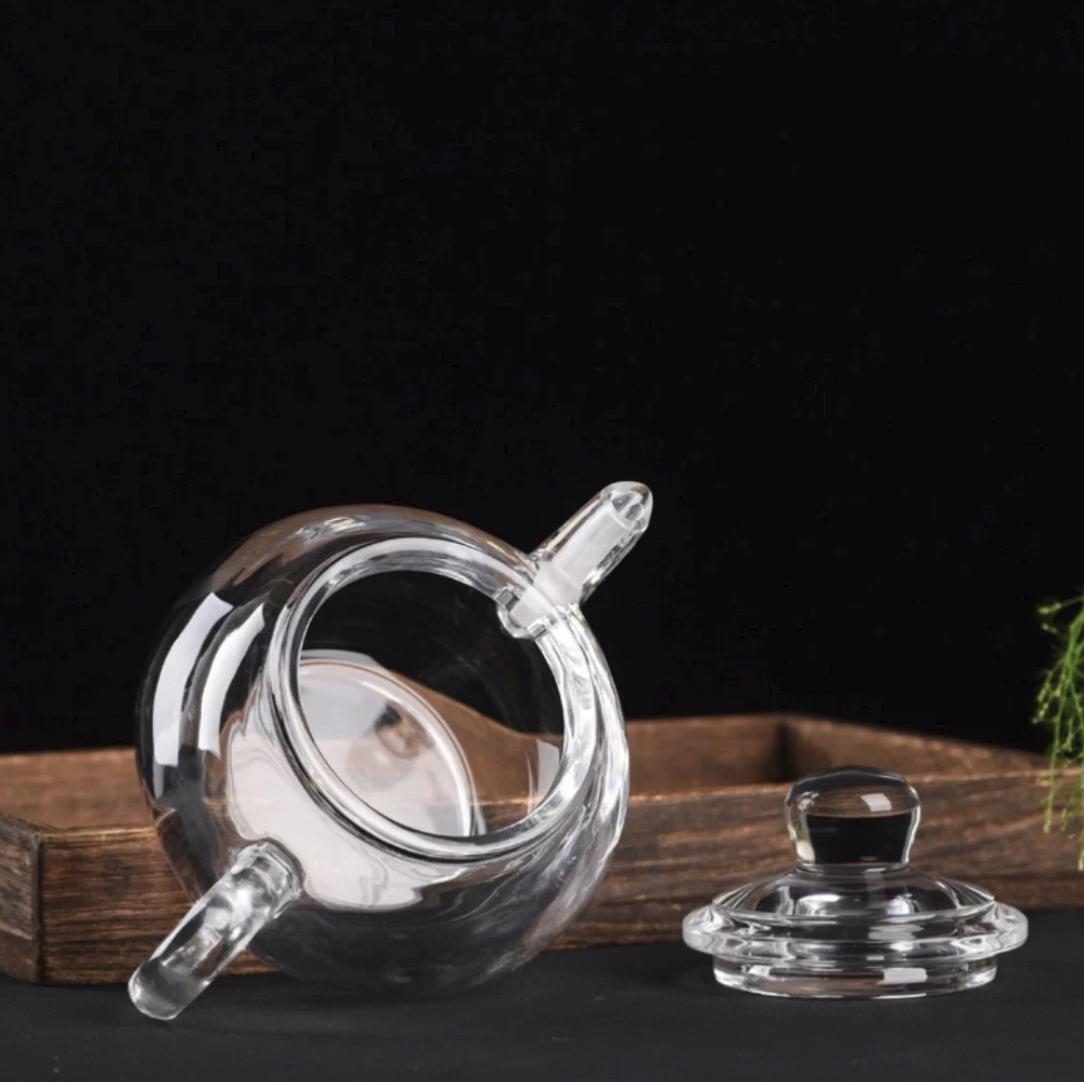 Premium Hand-Polished Crystal Kung Fu Tea Set - Clear Teapot & Teacups Collection, High-End Traditional Chinese Teaware for Executive Business Gifting