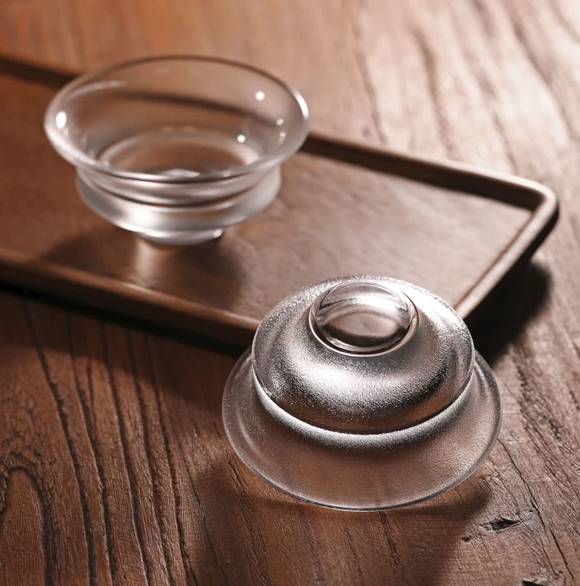 Hand-Carved Pure Clear Crystal Teacup | Artisan Flared Tasting Cup for Gongfu Tea