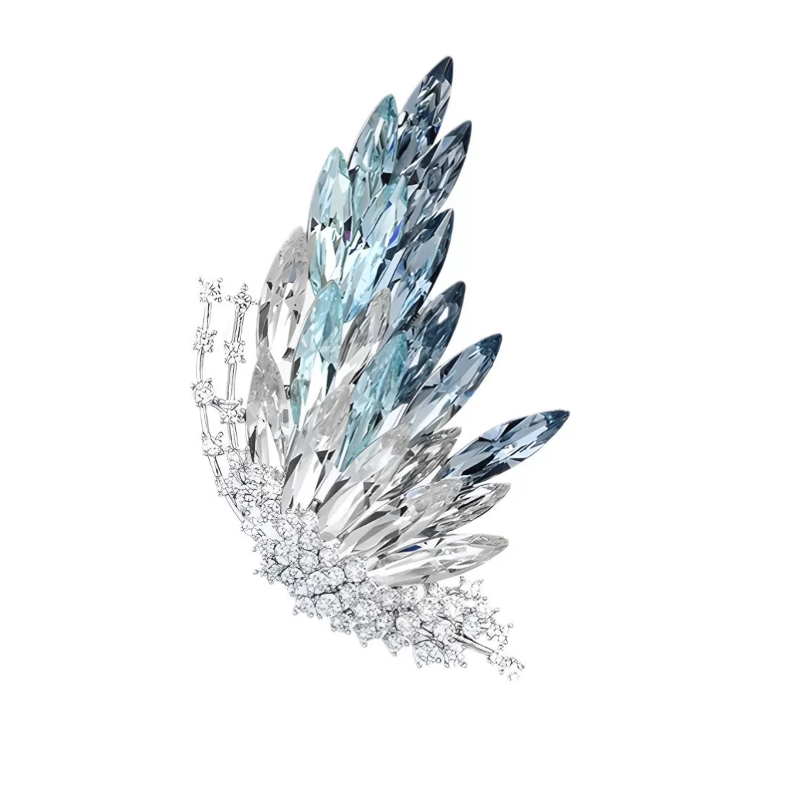 [CRYSTALTELLS] Luxury Ombre Pure Crystal Butterfly Brooch | Elegant Pavé Statement Pin for Women