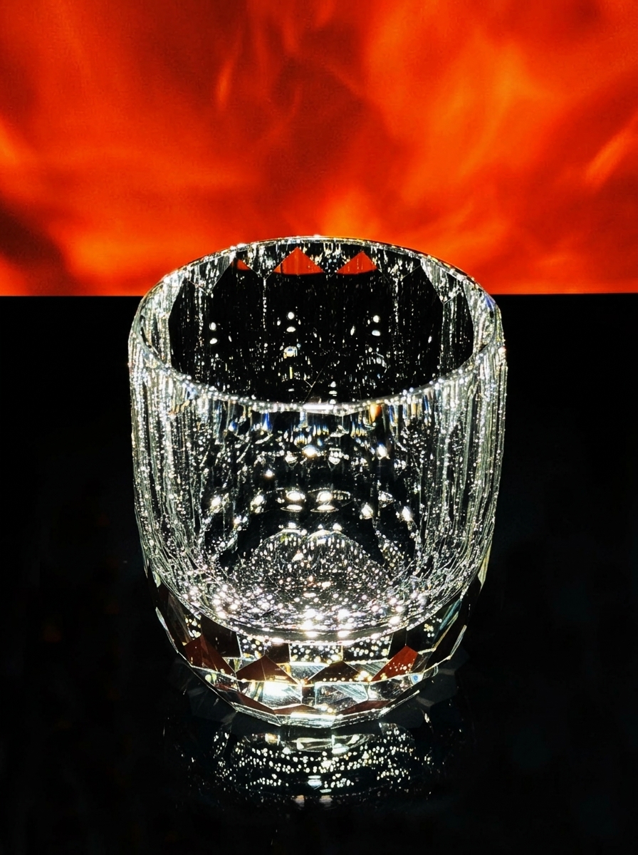 Premium Hand-Cut Crystal Whiskey Glass with Gift Box | Japanese-Inspired Lead-Free Rocks Tumbler