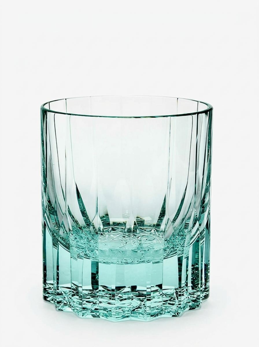 Premium Hand-Cut Starburst Whiskey Glass | Rare Aquamarine Crystal Tumbler Gift for Her