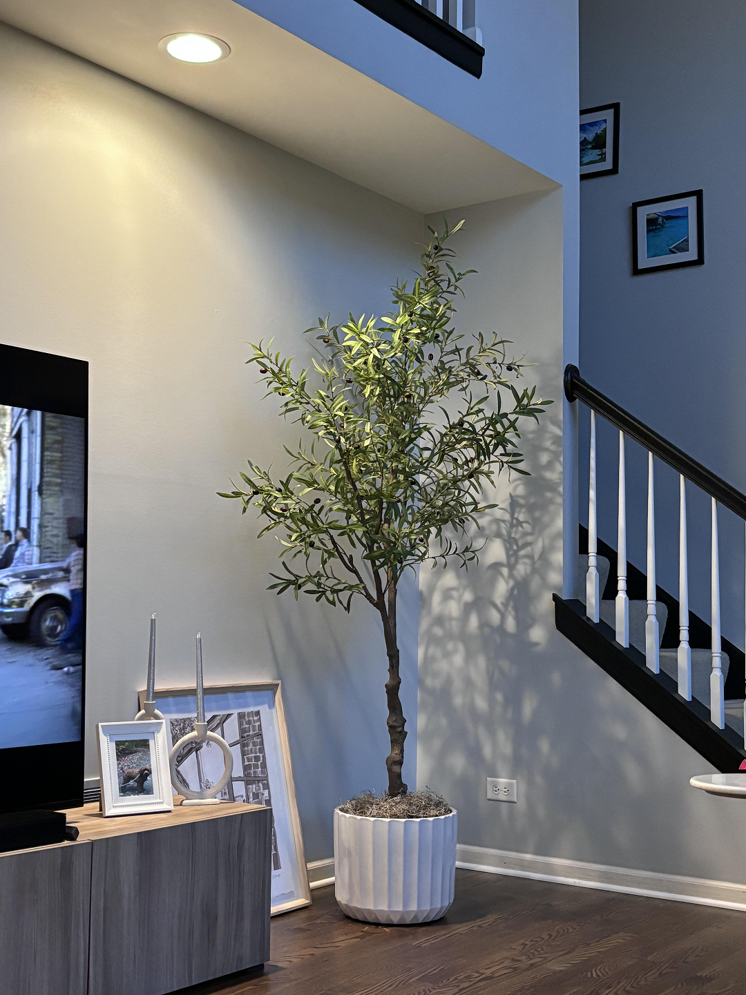 Large Artificial Olive Tree in Pot – Faux Potted Plant for Indoor Home Decor