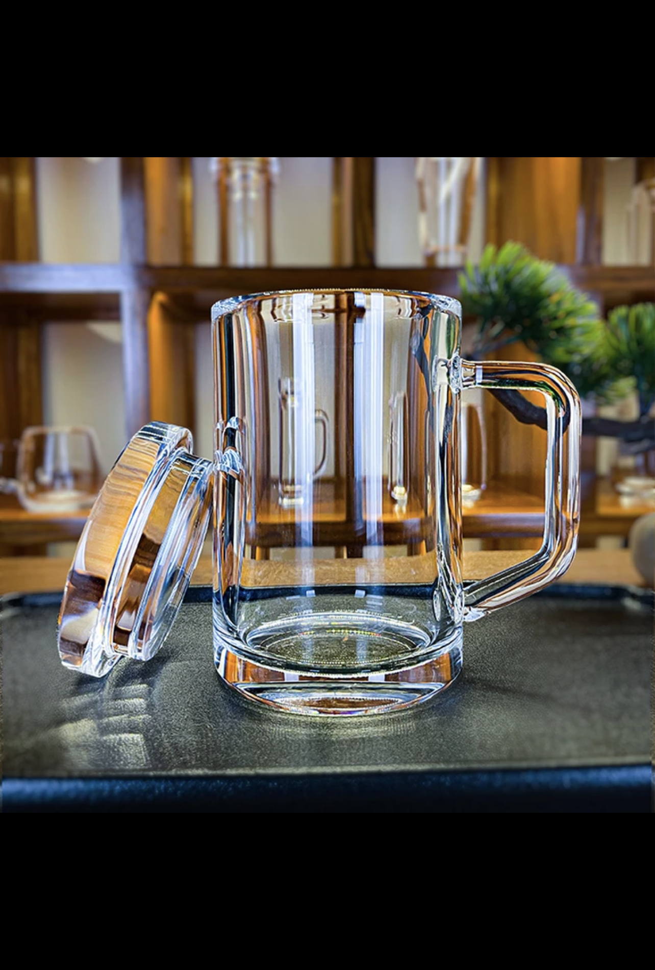 Crystaltells Handmade Natural Quartz Crystal Glass with Lip 380ml Gift Package