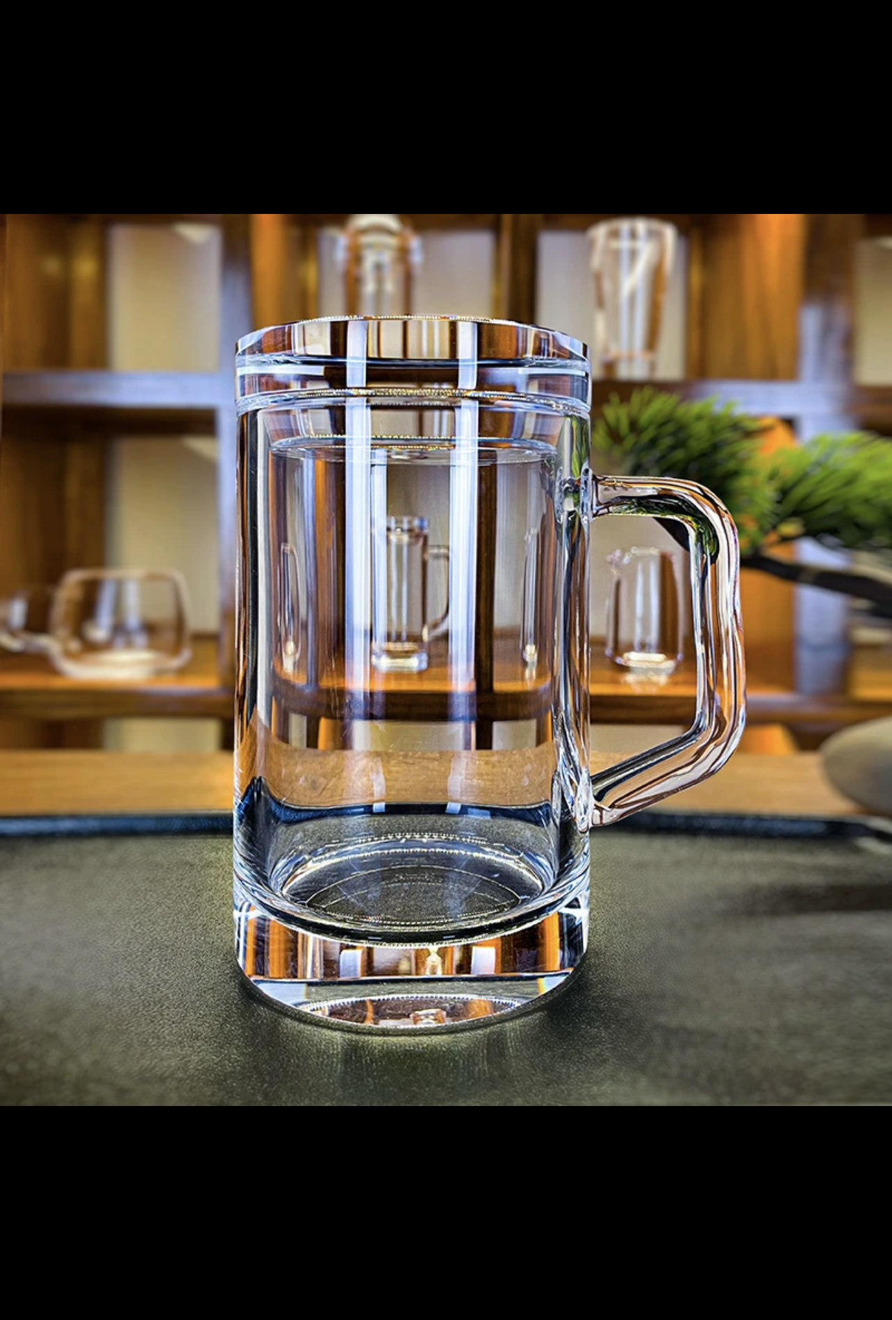 Crystaltells Handmade Natural Quartz Crystal Glass with Lip 380ml Gift Package