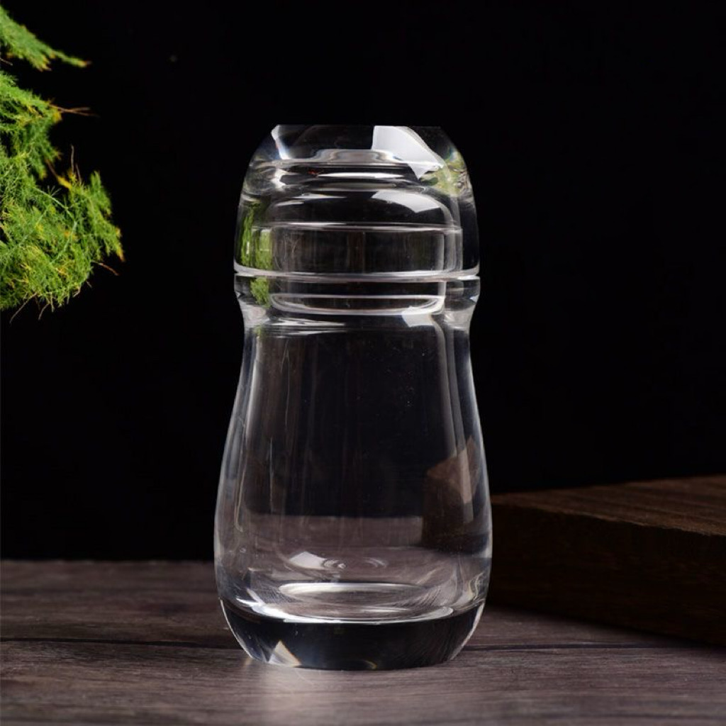 Natural Raw Crystal Water Cup with Lid – Handcrafted Energy-Infused Tumbler