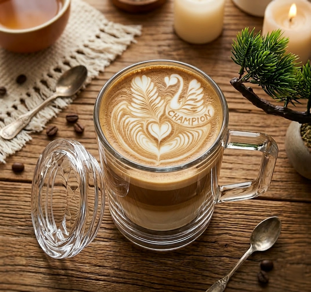 Crystaltells Handmade Natural Quartz Crystal Glass with Lip 380ml Gift Package