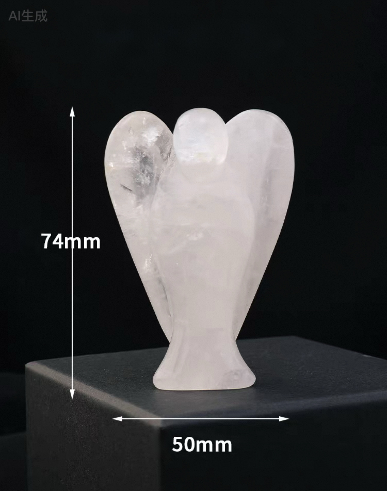 Natural Crystal Angel Sculpture – Hand-Carved Gemstone Figurine (Clear Quartz)
