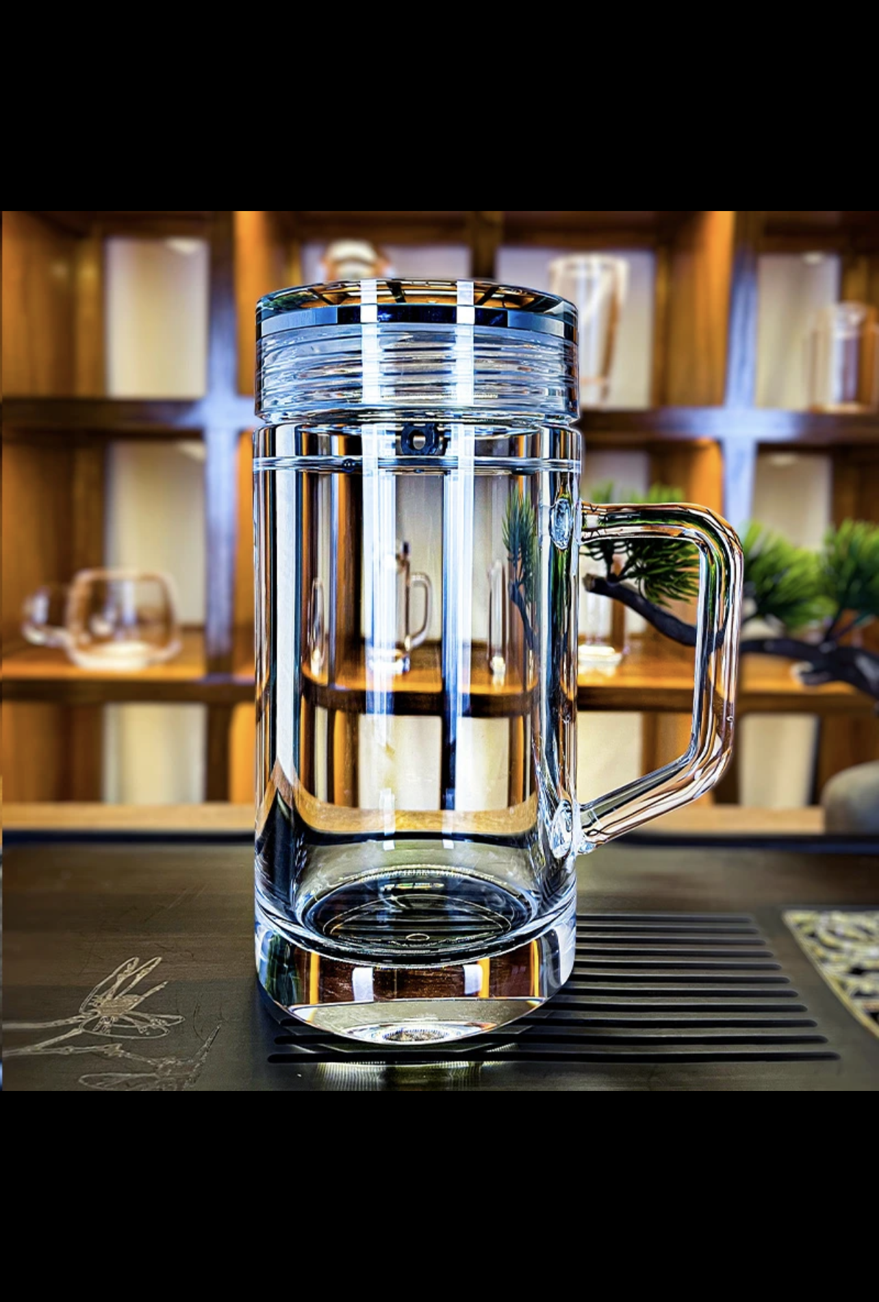 Crystaltells Handmade Natural Quartz Crystal Glass 400ml, Sealed, with Handle, Gift Package