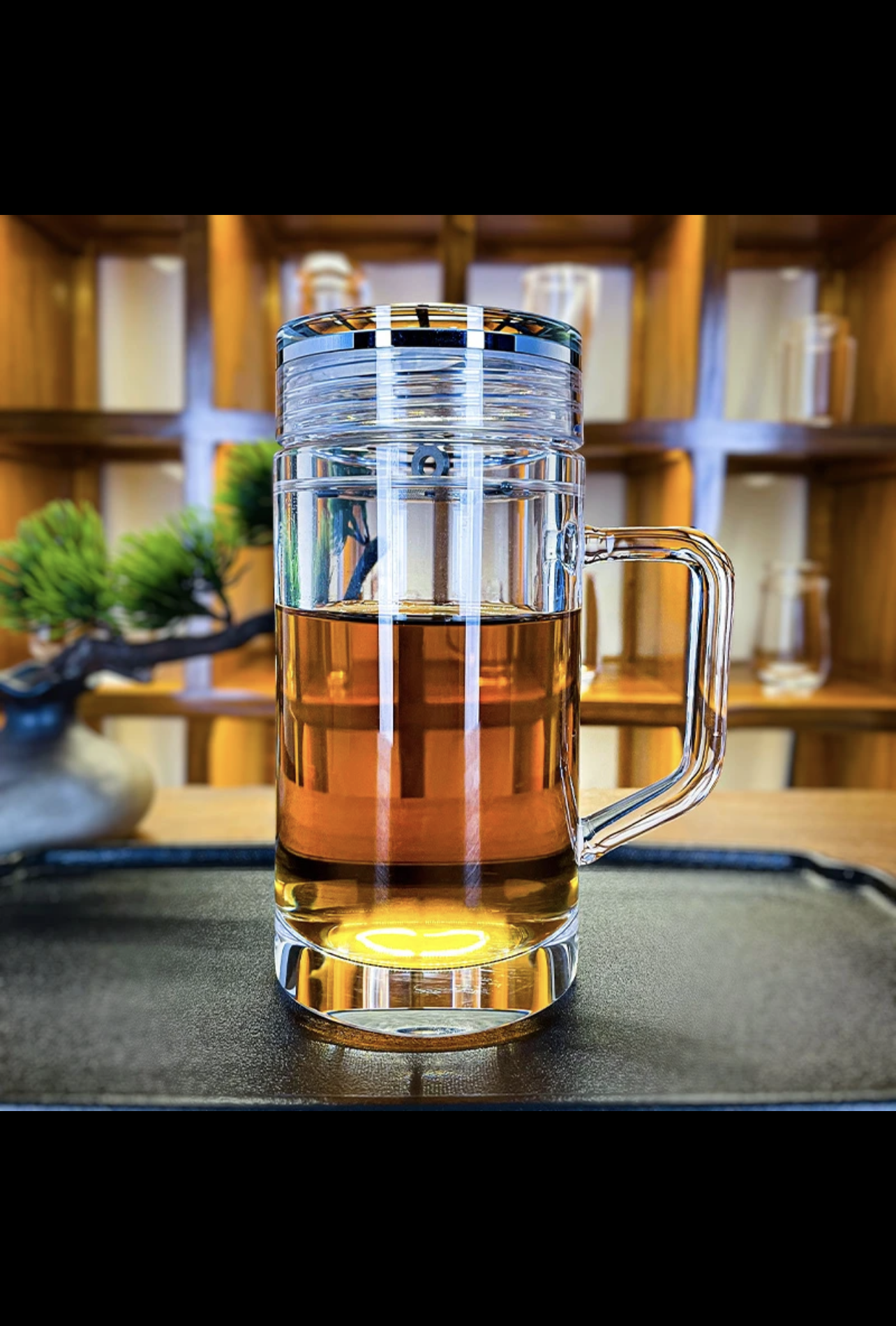 Crystaltells Handmade Natural Quartz Crystal Glass 400ml, Sealed, with Handle, Gift Package