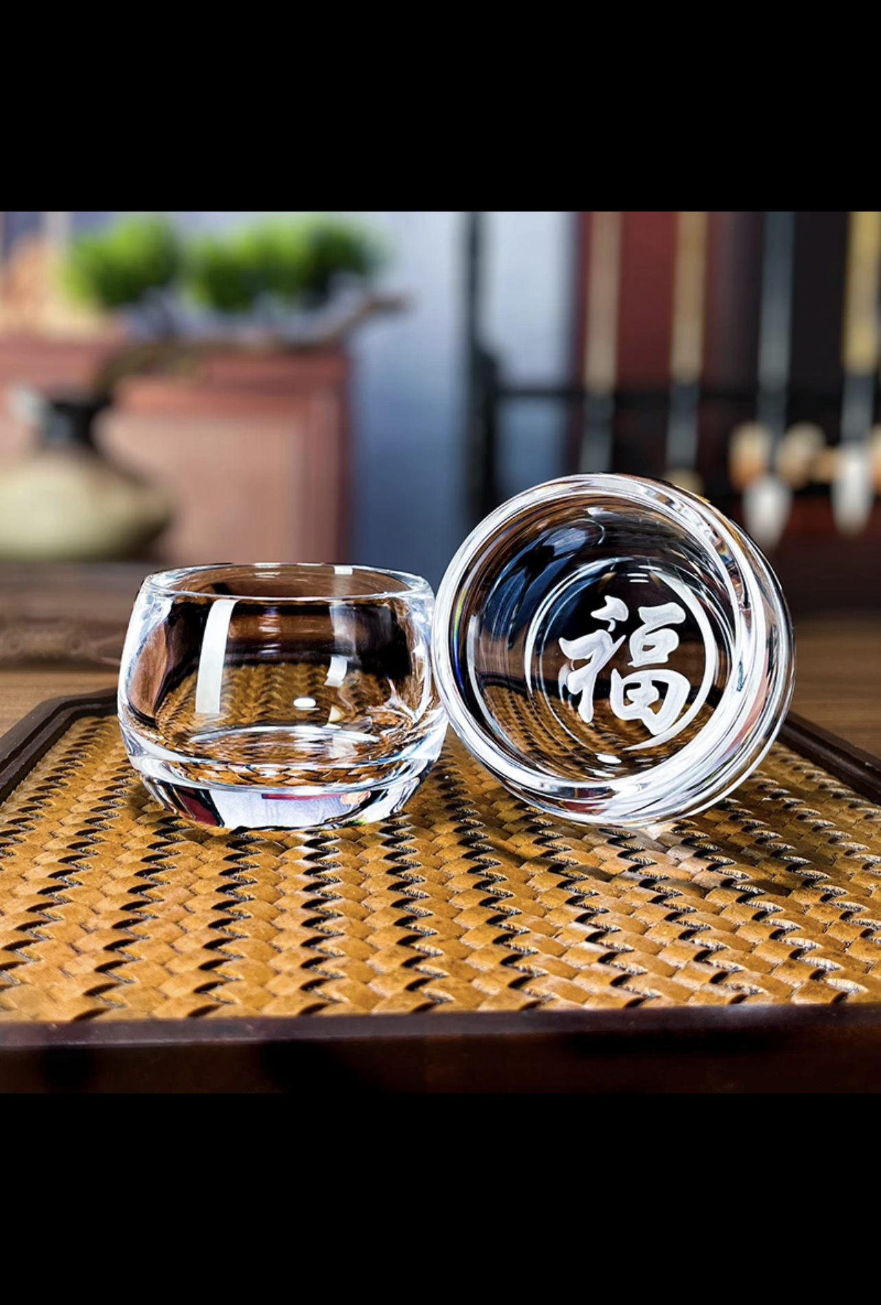 Crystaltells Handmade Natural Quartz Crystal Glass Hand Carved Blessed 70ml Gift Package-Crystaltells