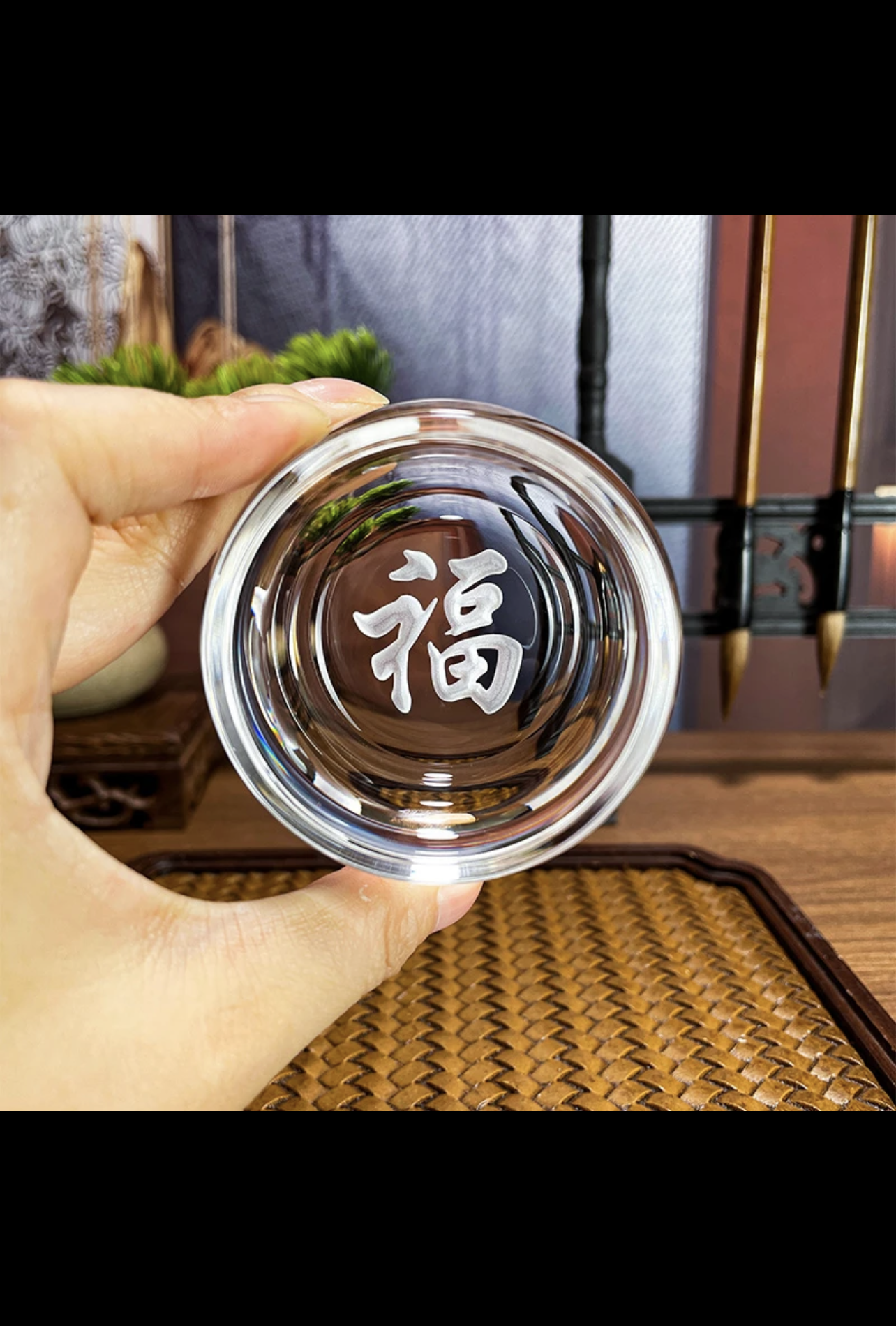 Crystaltells Handmade Natural Quartz Crystal Glass Hand Carved Blessed 70ml Gift Package-Crystaltells