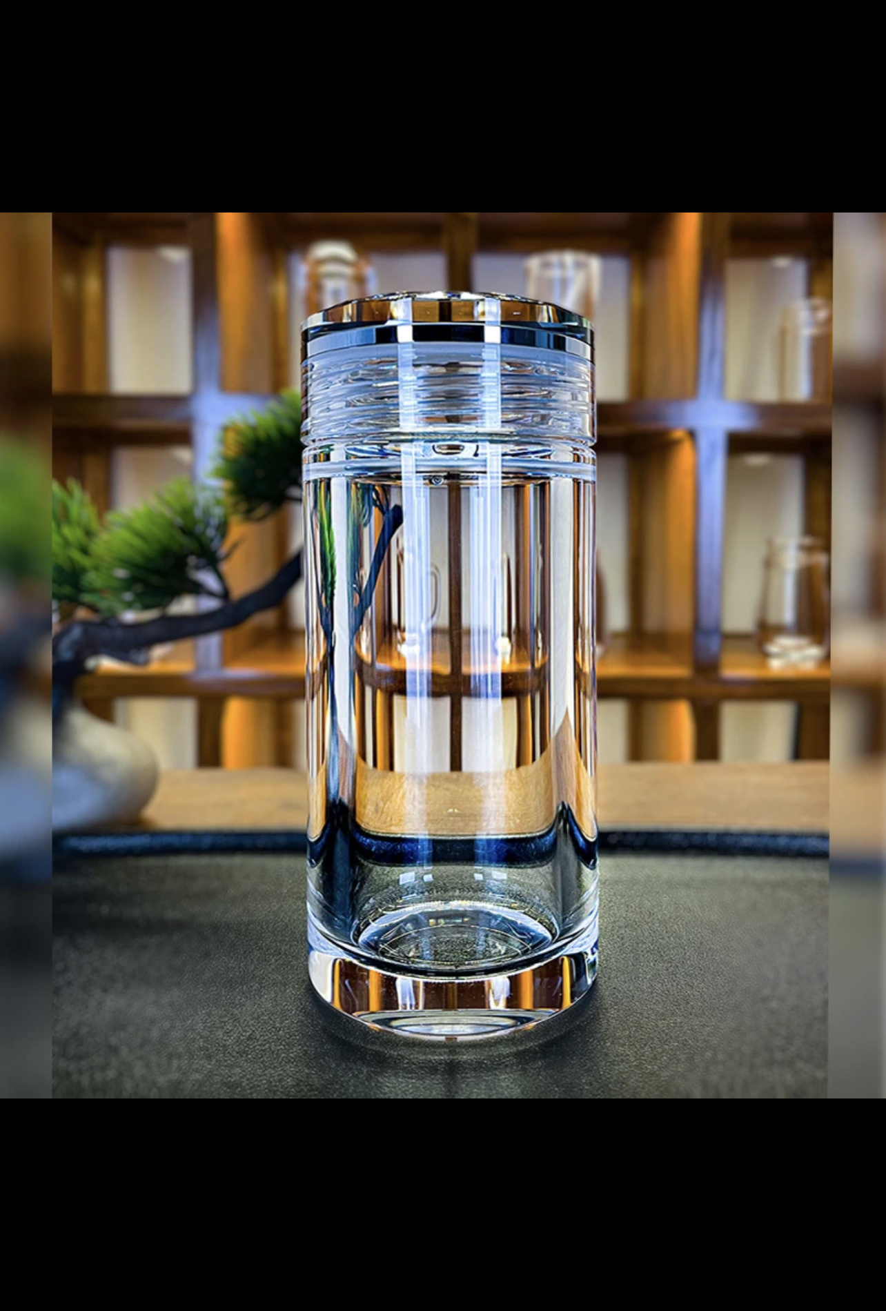 Crystaltells Handmade Natural Quartz Crystal Glass with Lid Tea Strainer 260ml 300ml 400ml Gift Package-Crystaltells