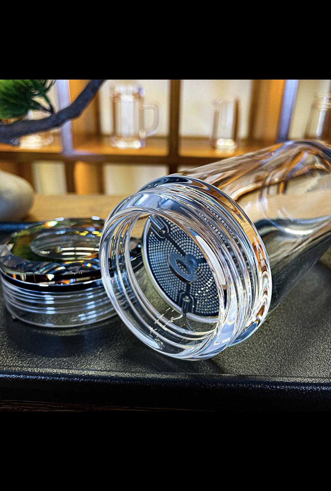 Crystaltells Handmade Natural Quartz Crystal Glass with Lid Tea Strainer 260ml 300ml 400ml Gift Package-Crystaltells