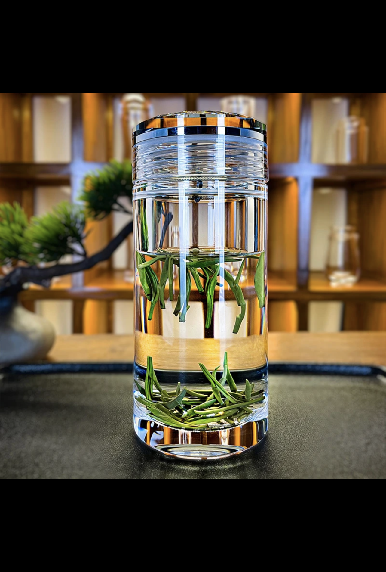 Crystaltells Handmade Natural Quartz Crystal Glass with Lid Tea Strainer 260ml 300ml 400ml Gift Package-Crystaltells