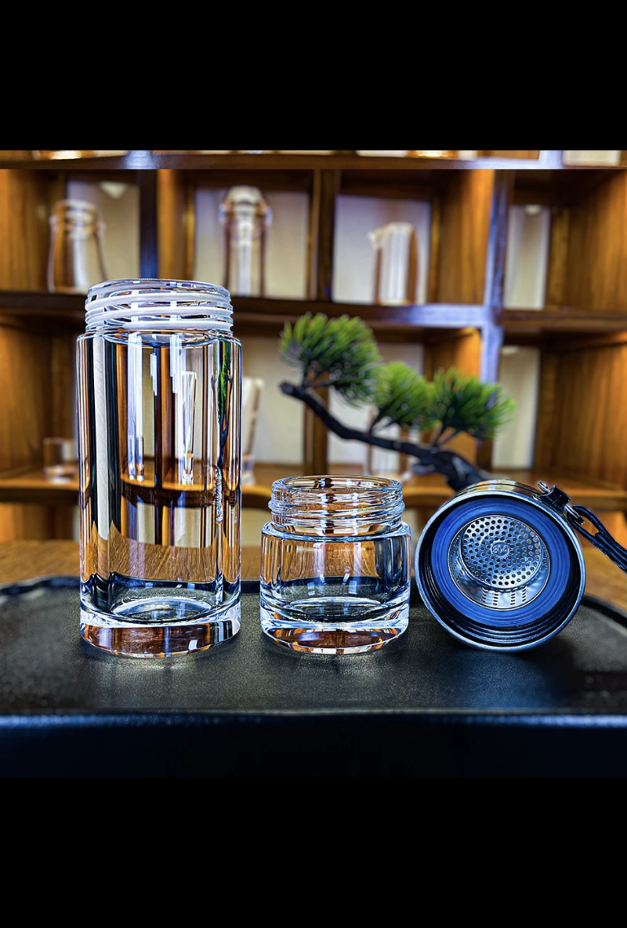 Crystaltells Handmade Natural Quartz Double Headed Tea Separation Crystal Cup Gift Package