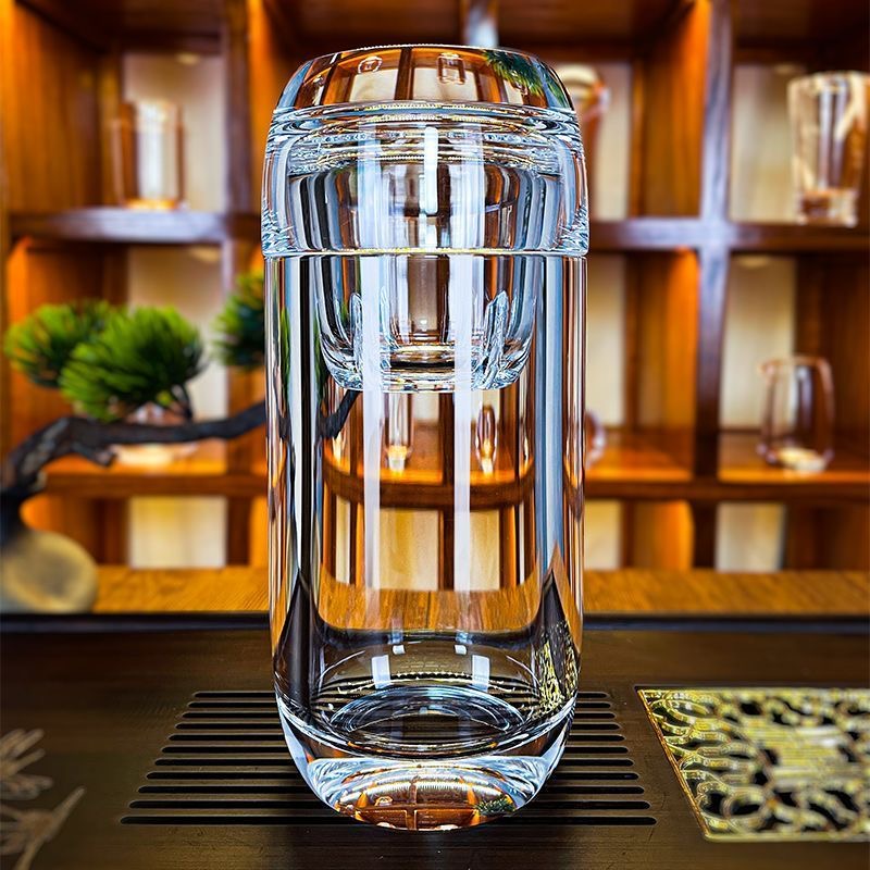 Natural Crystal Tea Cup with Crystal Infuser – Handcrafted Gemstone Tea Mug