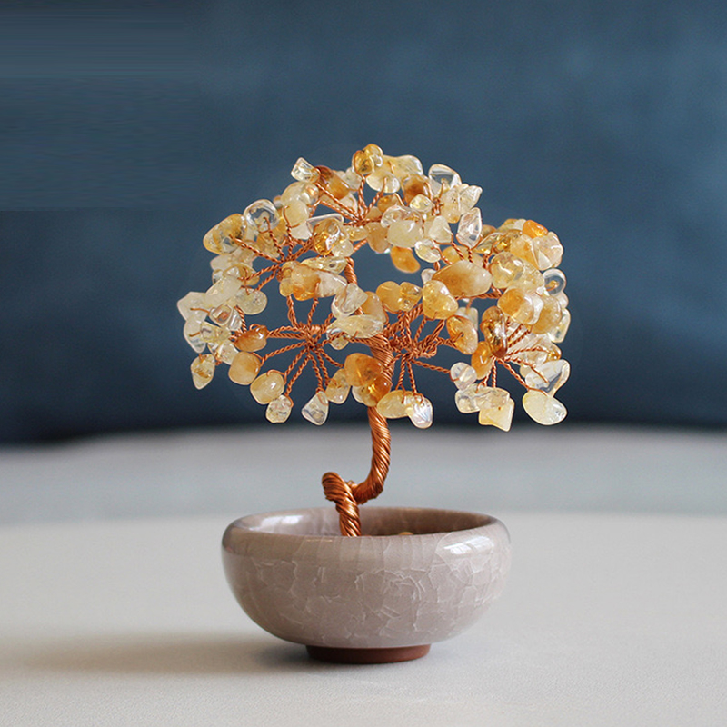 Natural Crystal Tree Sculpture for Desktop Decoration