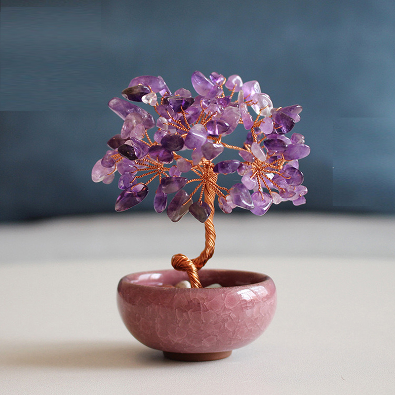 Natural Crystal Tree Sculpture for Desktop Decoration