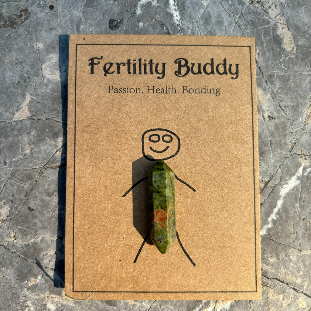 Natural Healing Crystal Point – Double-Terminated Hex Wand with Info Card