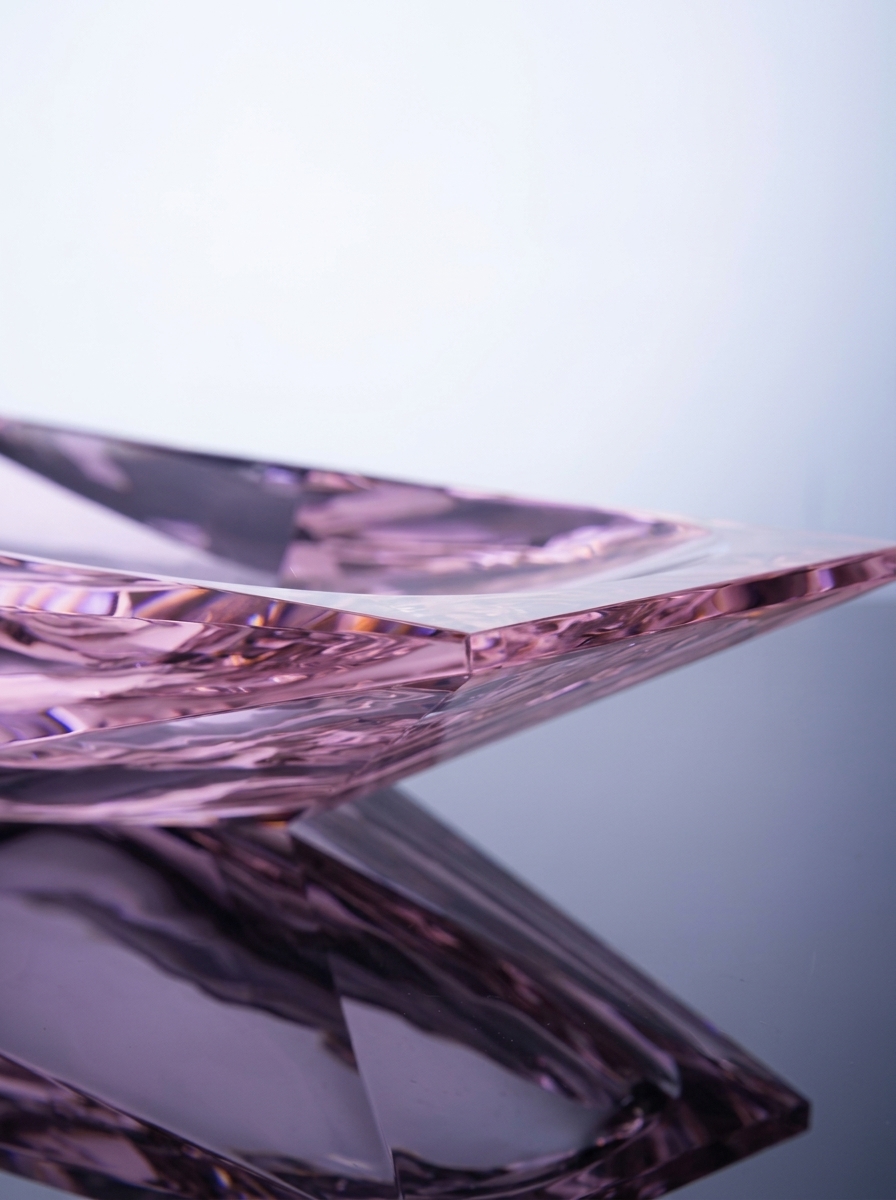 Blush Pink Crystal Fruit Platter – Elegant Decorative Catchall Tray