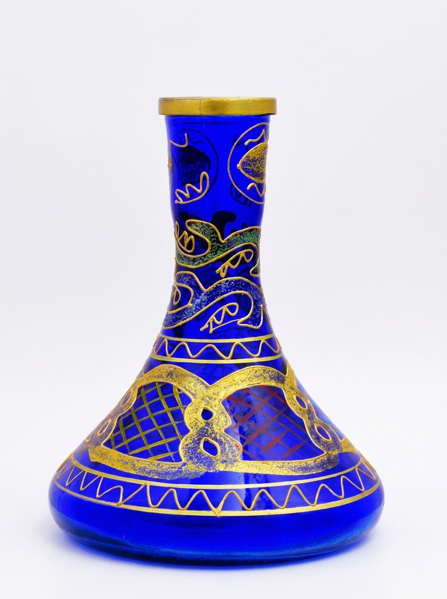 Exotic Bohemian Hookah Base – Elegant Geometric Abstract Replacement Vase