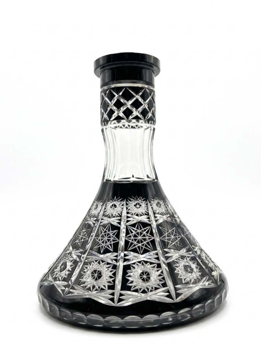 Heavyweight Carved Shisha Vase – Wide-Bottom Replacement Hookah Glass