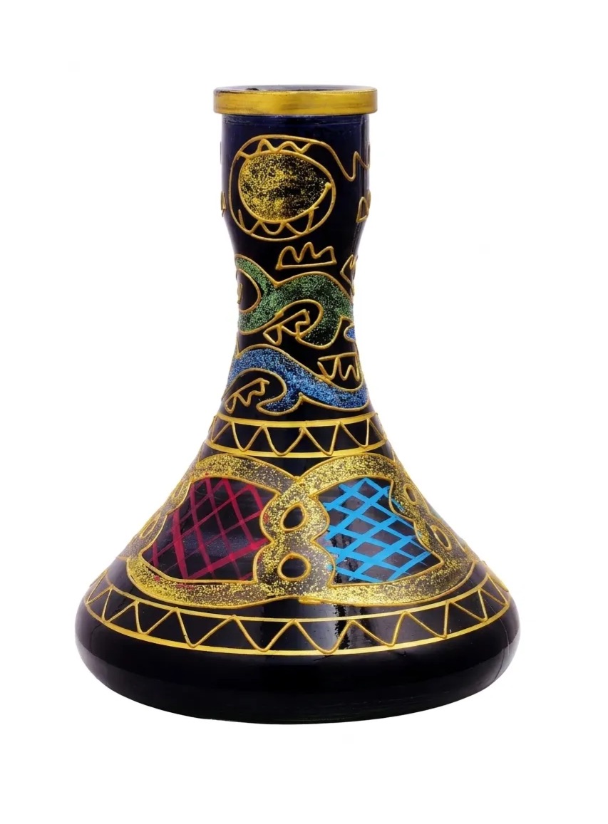 Exotic Bohemian Hookah Base – Elegant Geometric Abstract Replacement Vase