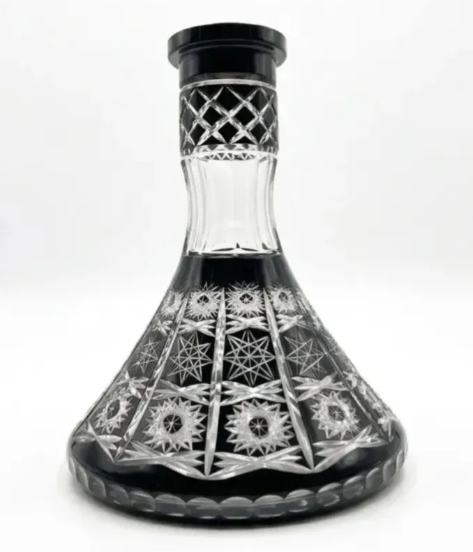 Heavyweight Carved Shisha Vase – Wide-Bottom Replacement Hookah Glass
