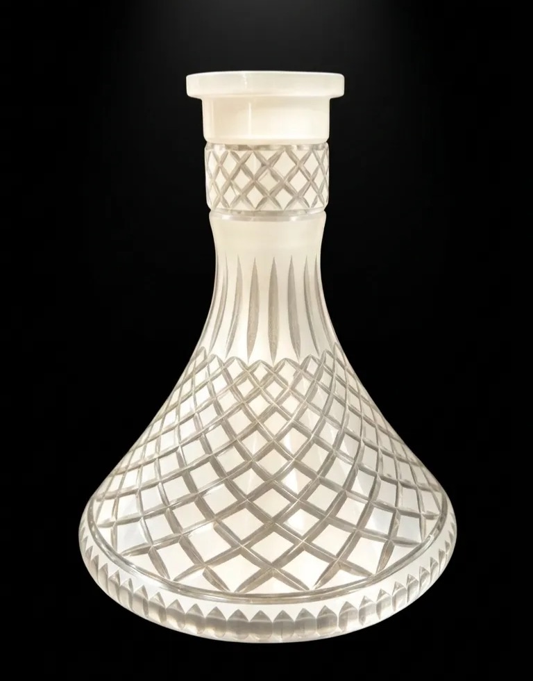 Premium Diamond-Cut Glass Hookah Vase – Luxury Replacement Shisha Base
